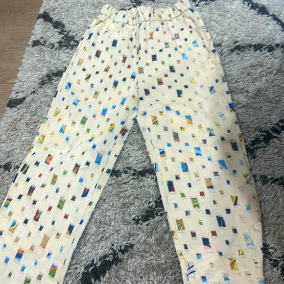Pants - Medium cream jogger and straight leg pants